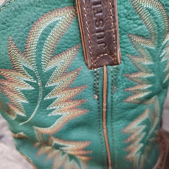 Justin Boots WK4670 - Stampede Blade Green Round Toe Wellington Work Boots - Picture 11 of 16